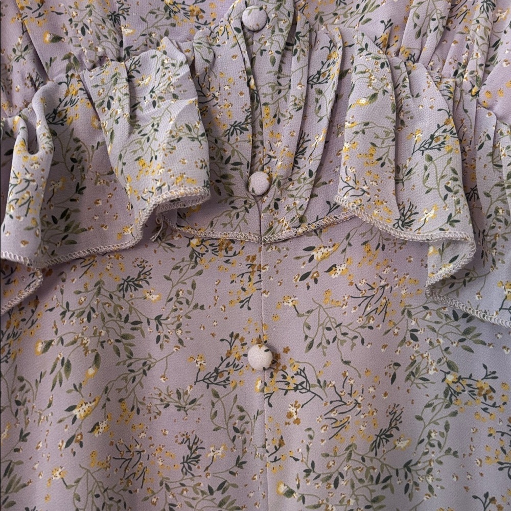 Altar’d State Dainty Floral Ruffle Midi Dress in Lavender Purple Size Small - Picture 3 of 5